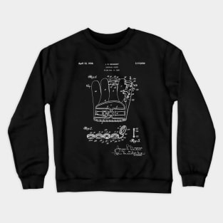 Baseball Glove Patent - Baseball Art - Black Chalkboard Crewneck Sweatshirt